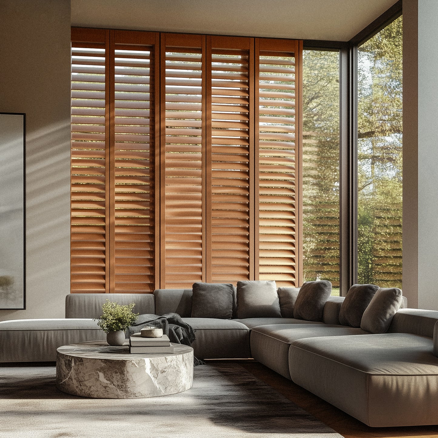 Basswood Plantation Shutters (Wooden Colour)